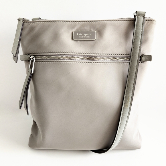 Kate Spade Light Taupe /Gray Nylon Crossbody Bag With Adjustable Strap - Picture 1 of 16